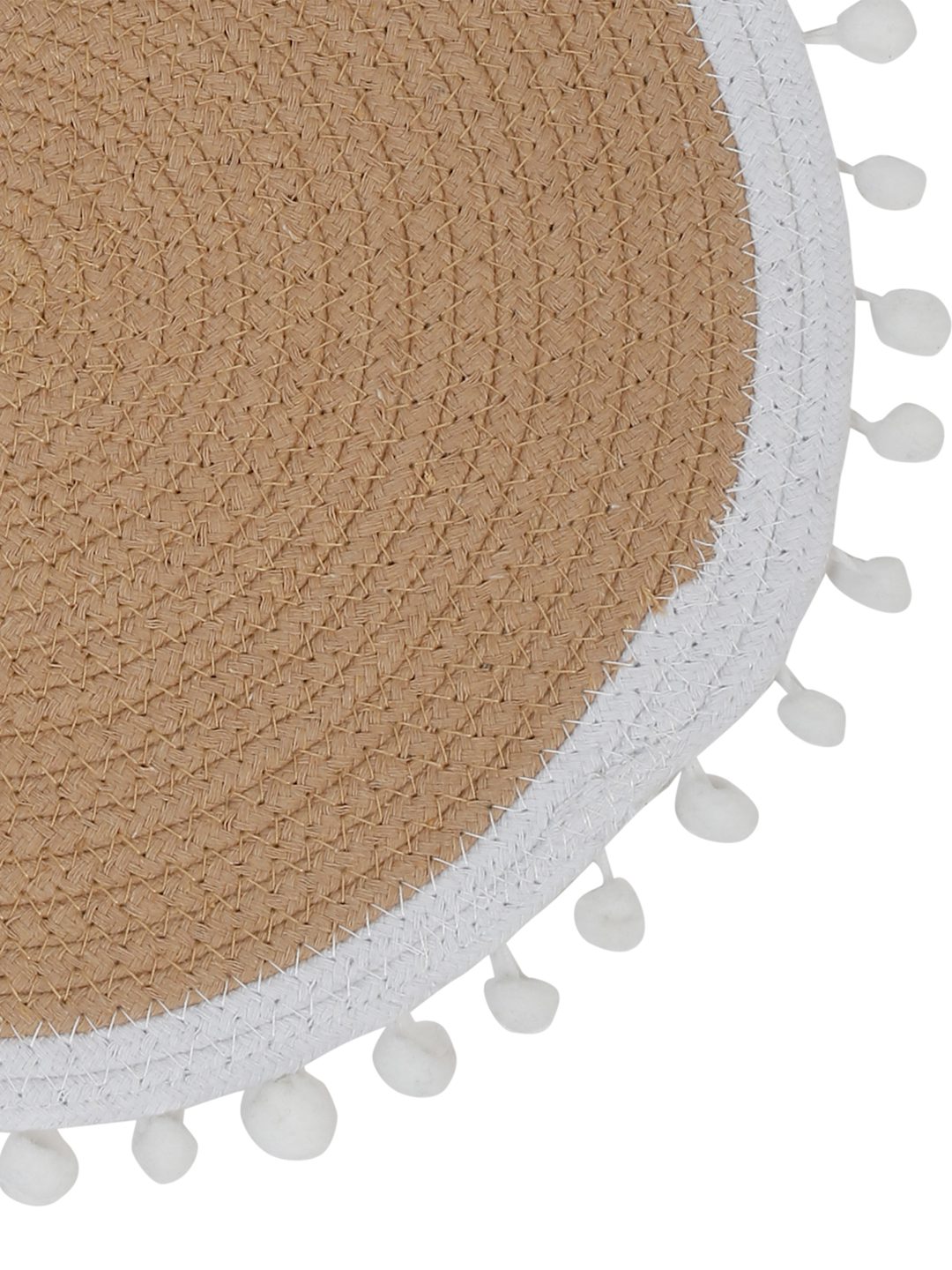 Beige & White Self Design Pure Cotton Table Placemats image 4