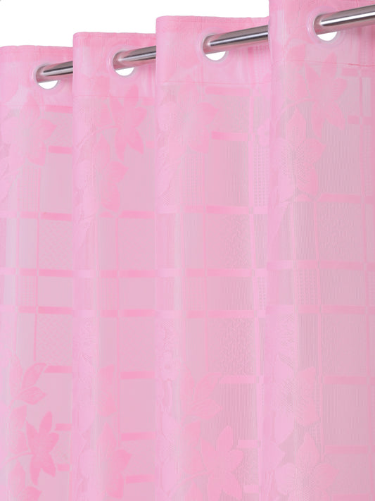 Checkered Floral Design XL Door Curtain Pack of 4 image 1