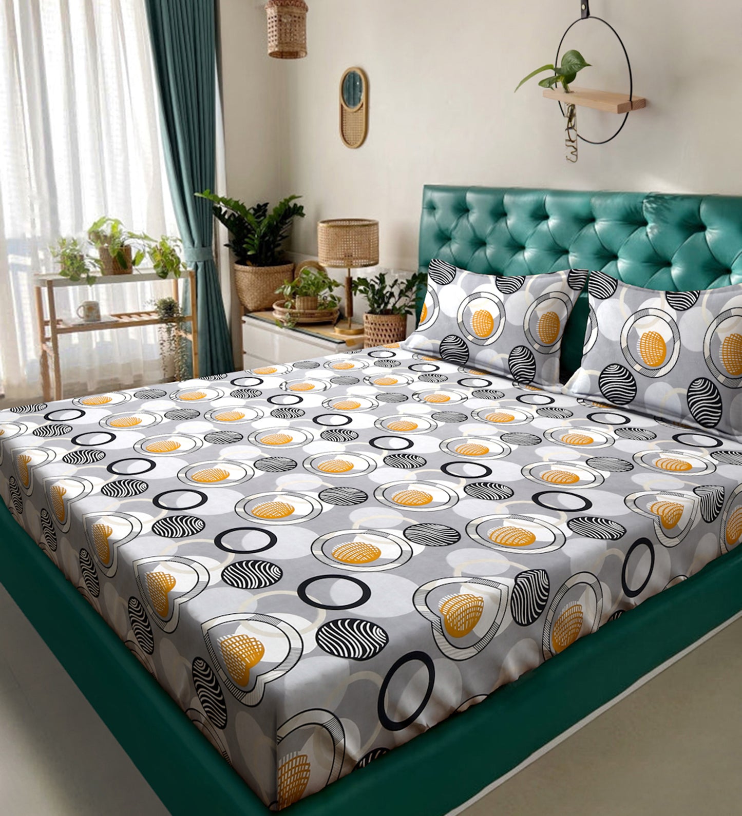 280 TC Mixed Cotton Bedsheet Set with 2 Pillow Covers image 0