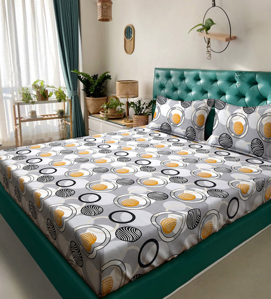 280 TC Mixed Cotton Bedsheet Set with 2 Pillow Covers image 0