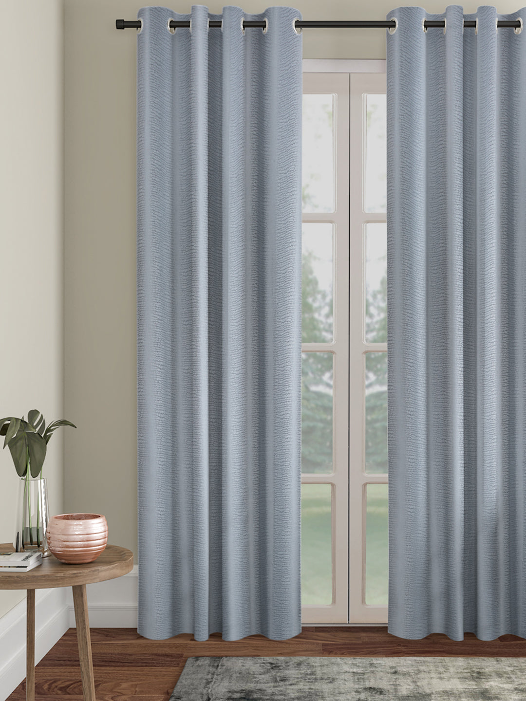 SELF TEXTURED BLACKOUT LONG DOOR CURTAIN PACK OF 1 BY HOSTA HOMES image 0