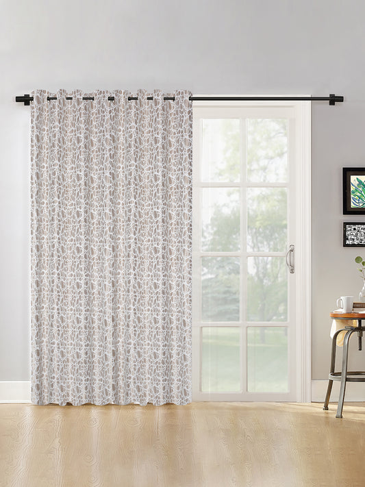 Self-Textured Geometric Pattern Polyester Curtains - Window & Door Size image 0