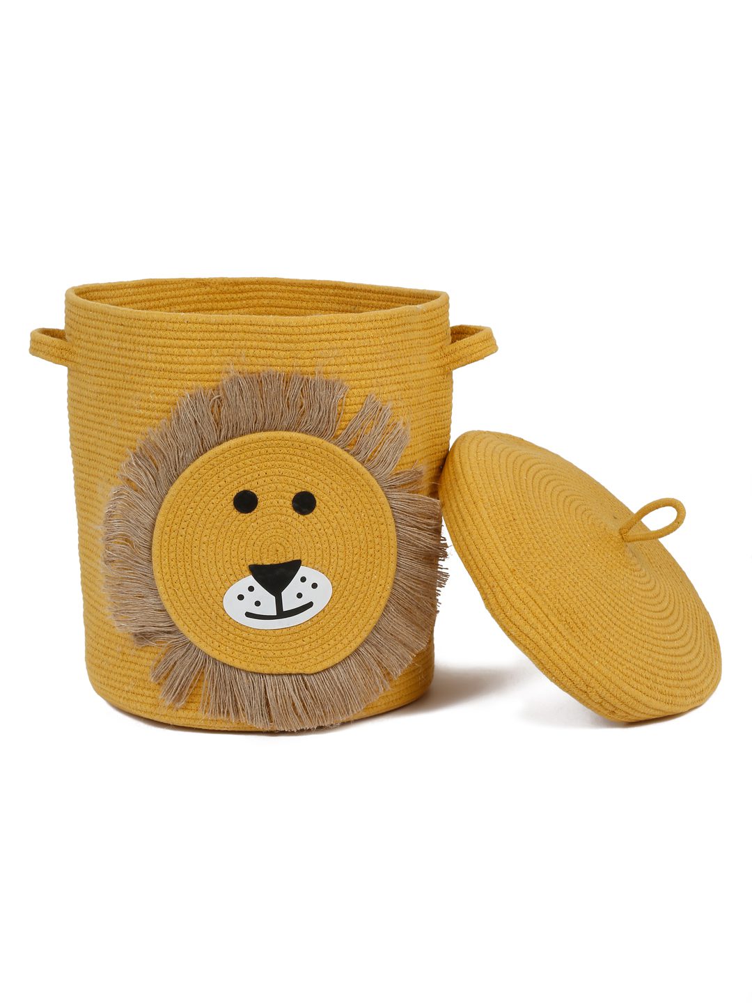 PURE COTTON CARTOON FACE HAND WOVEN LAUNDRY HAMPER WITH COVER BY HOSTA HOMES image 3
