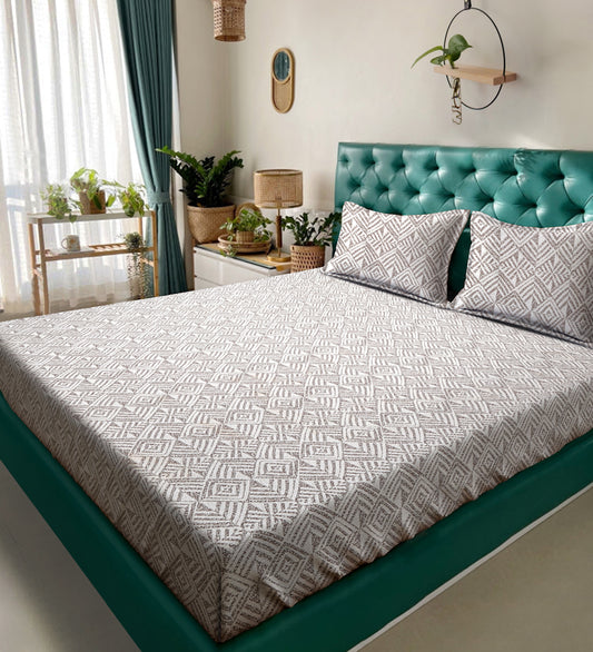 280 TC Mixed Cotton Bedsheet Set with 2 Pillow Covers image 0