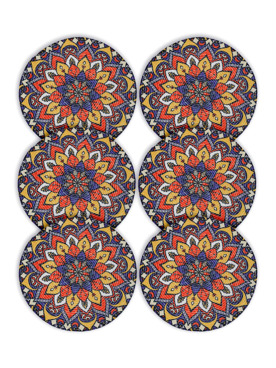 Blue & Yellow Printed Pure Cotton Table Placemats image 1