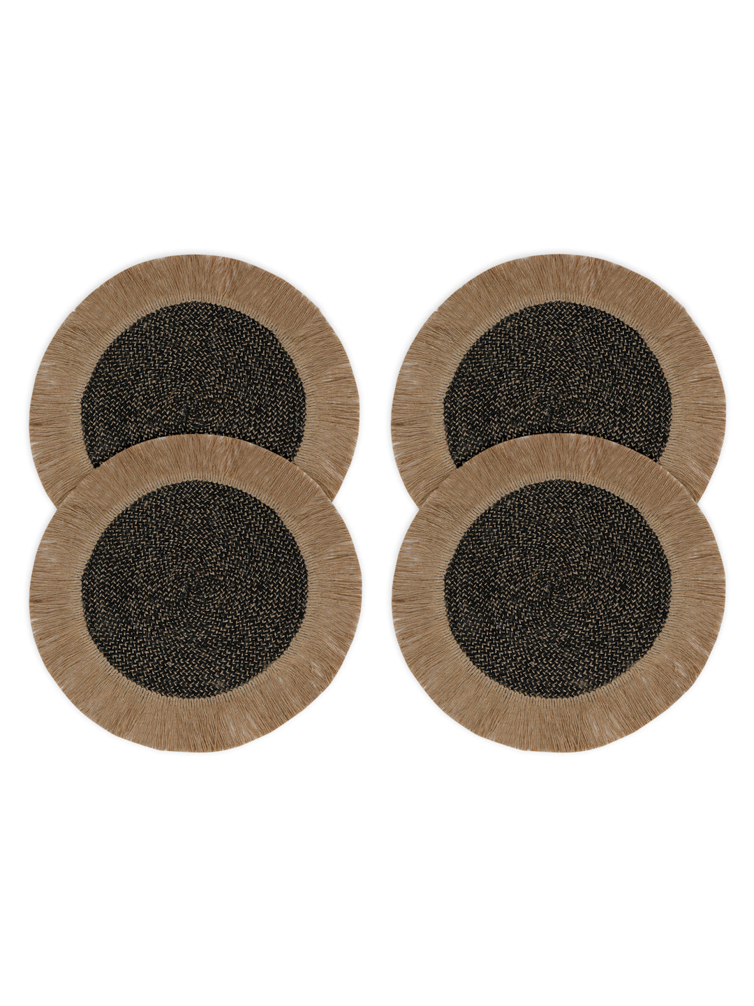 Jute Cotton Frilly Reversible Table Mat - Pack of 4 image