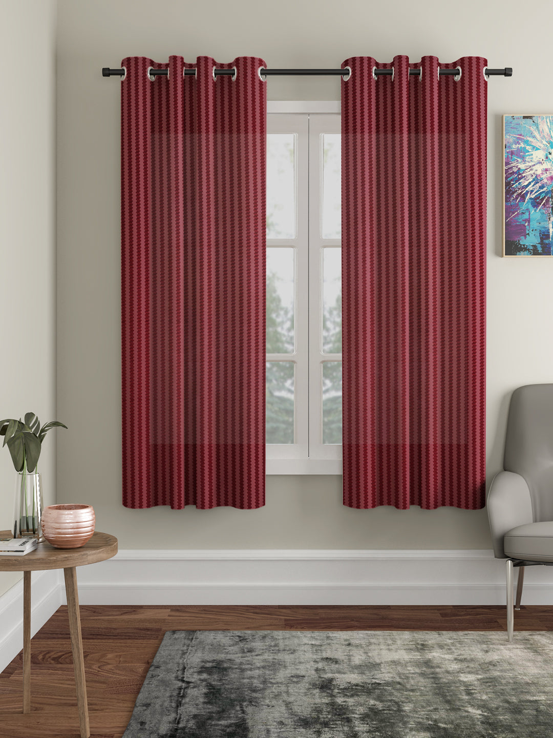 Geometric Design Window Curtain Pack of 2 image 0