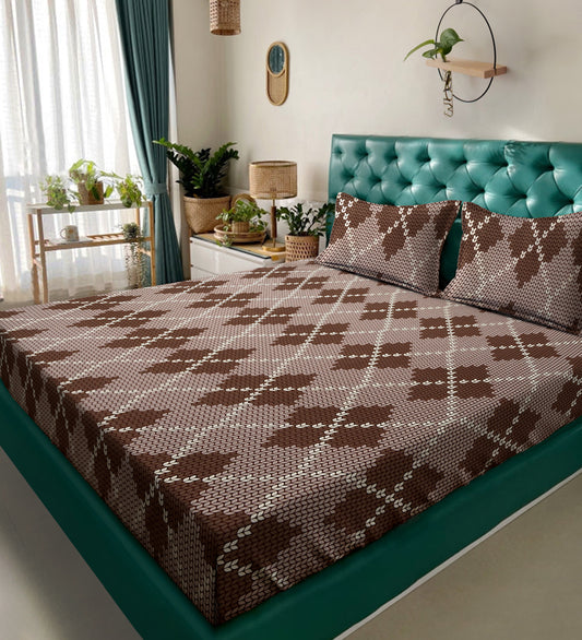 280 TC Mixed Cotton Bedsheet with 2 Pillow Covers image 0