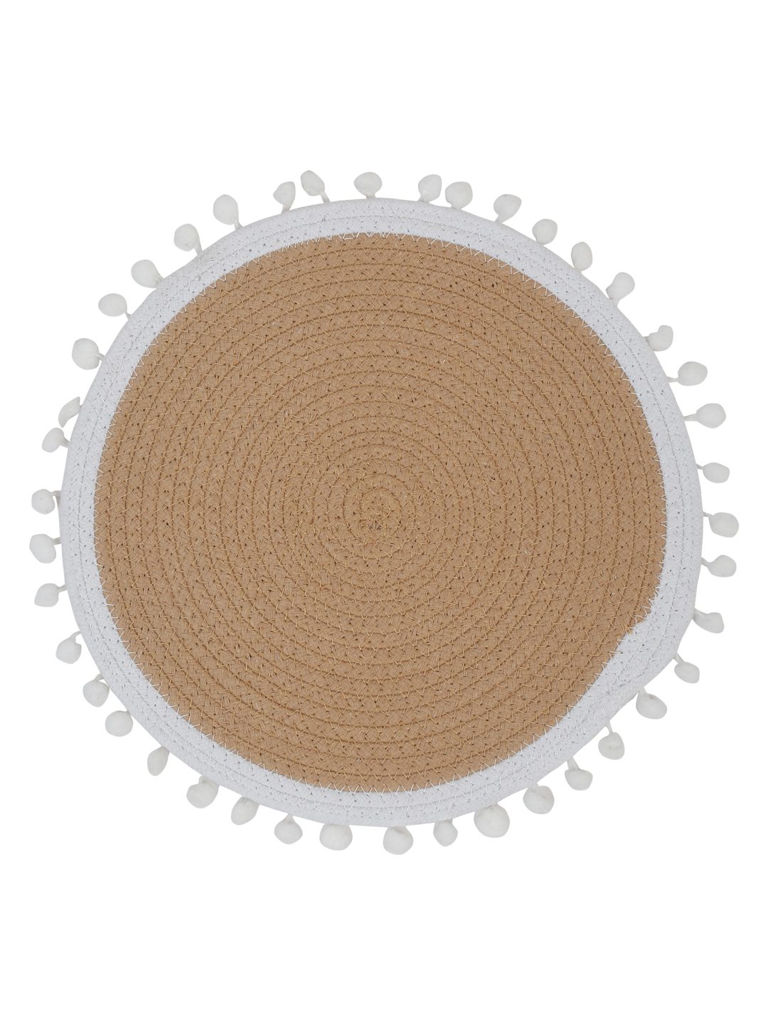 Beige & White Self Design Pure Cotton Table Placemats image 1
