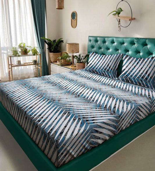280 TC Mixed Cotton Bedsheet Set with 2 Pillow Covers image 0