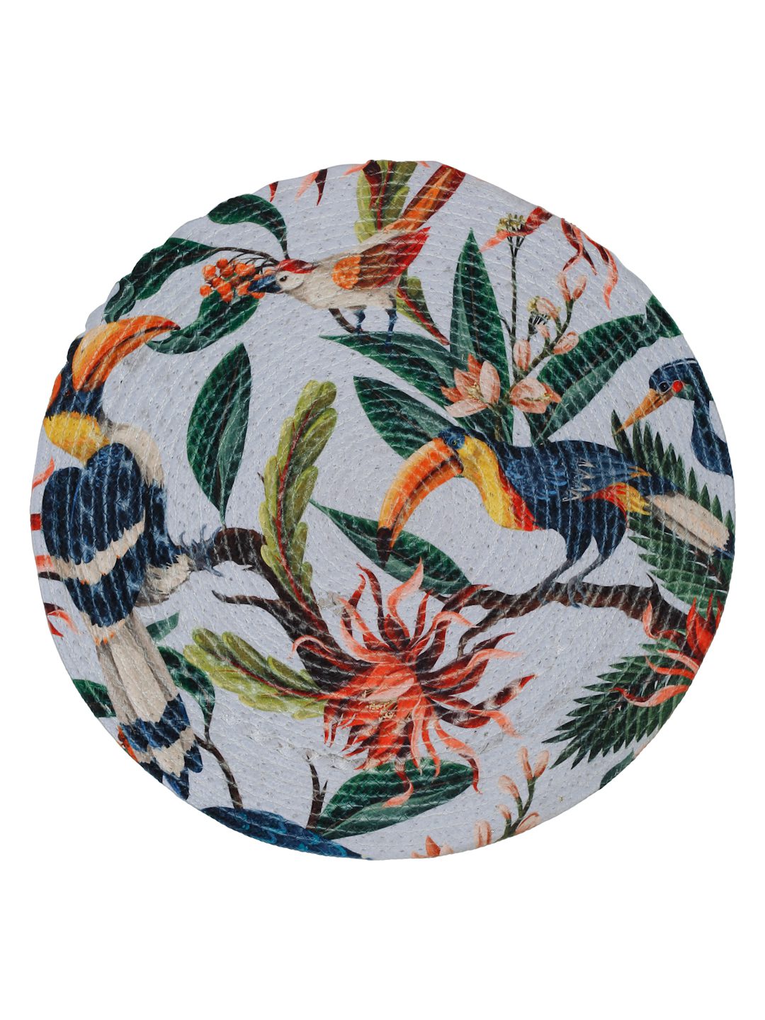 White & Green Printed Pure Cotton Table Placemats image 1