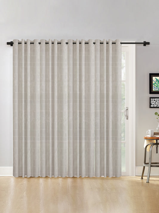 Checkered Floral Design XL Door Curtain Pack of 4 image 0
