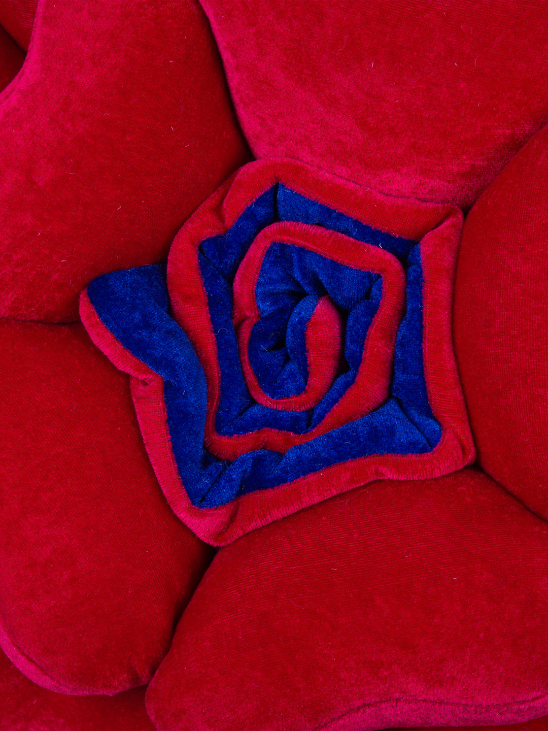 HOSTA HOMES Set Of 2 Maroon  Blue Flower Shaped Cushions image 2