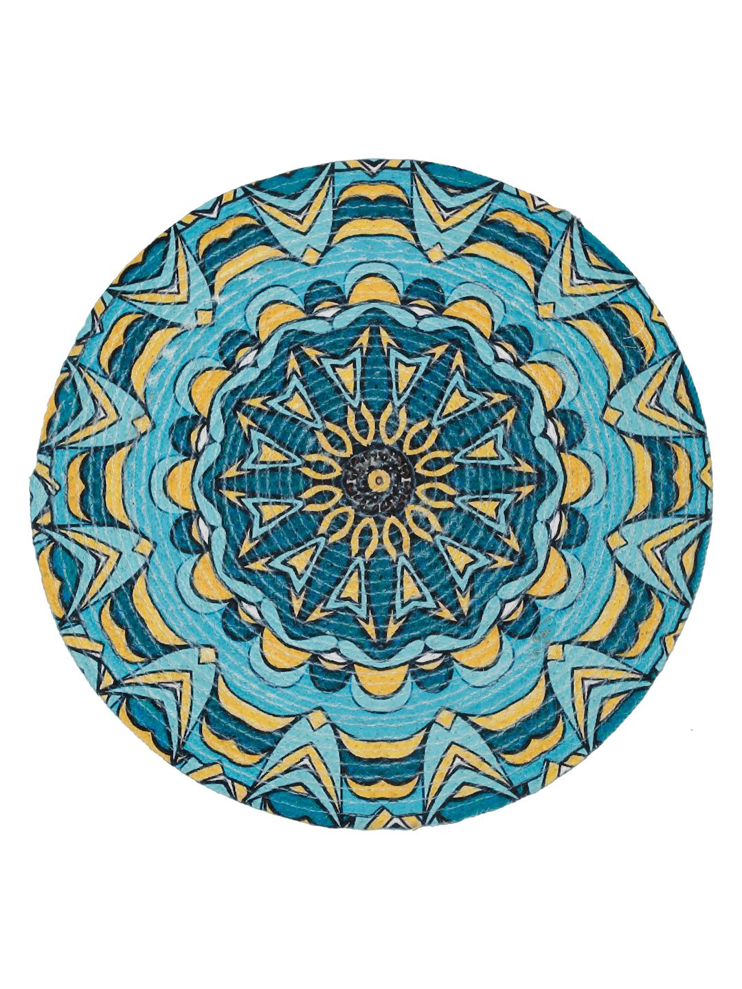 Yellow & Blue Printed Pure Cotton Table Placemats image 1