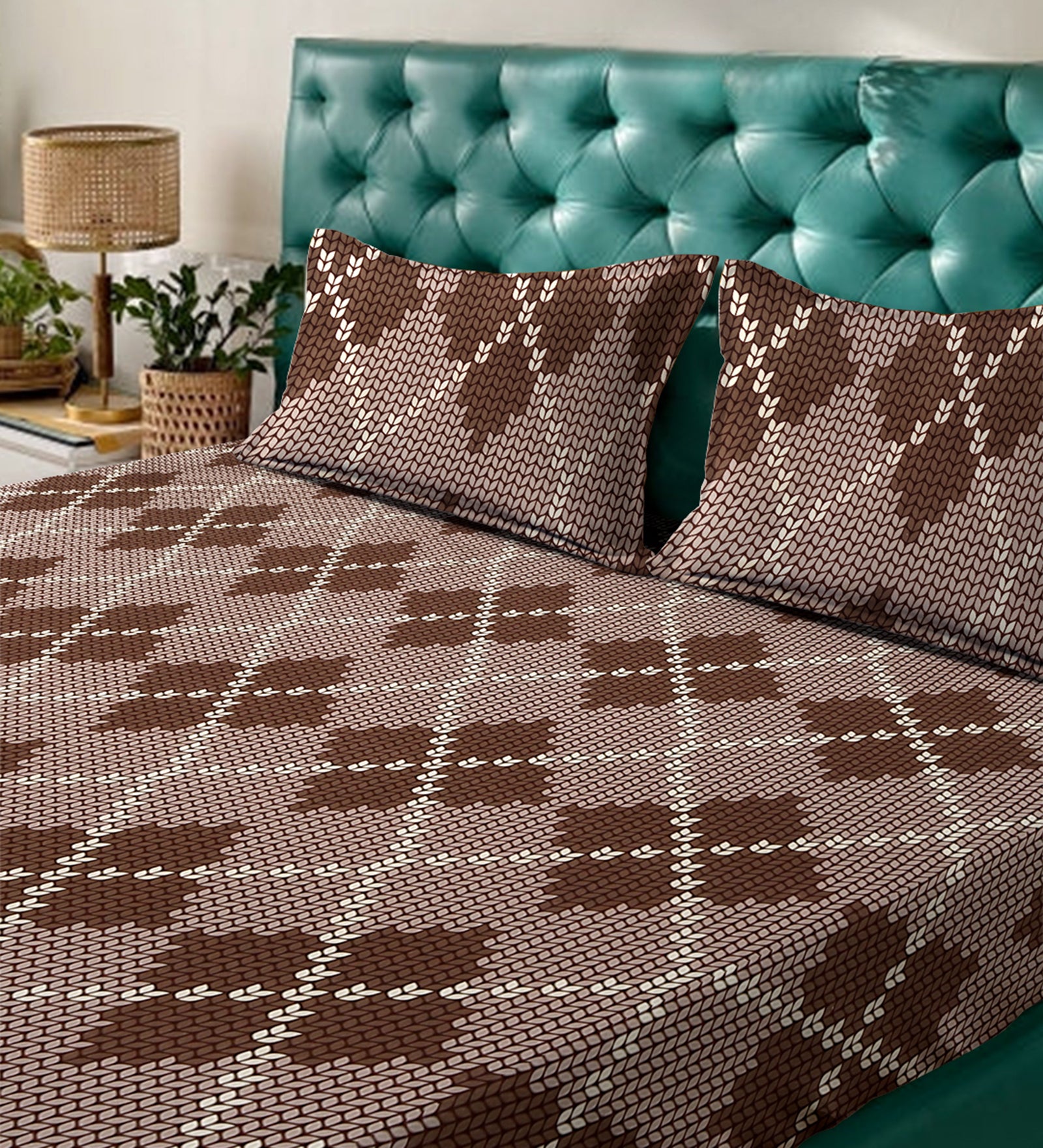 280 TC Mixed Cotton Bedsheet with 2 Pillow Covers image 1