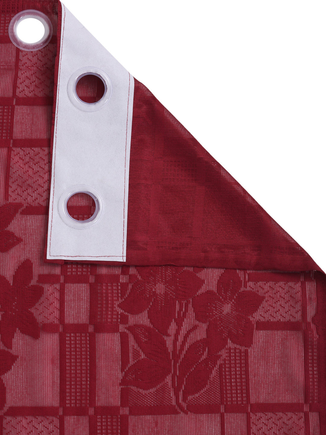 Checkered Floral Design Window Curtain Pack of 1 image 2