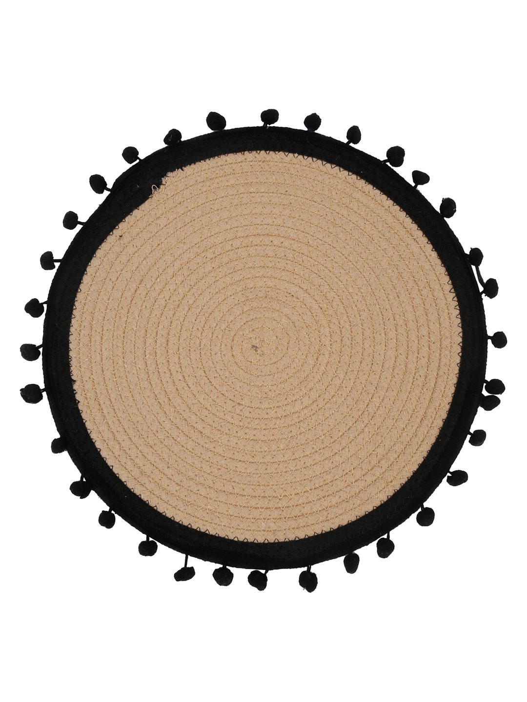 Beige & Black Self Design Pure Cotton Table Placemats image 2