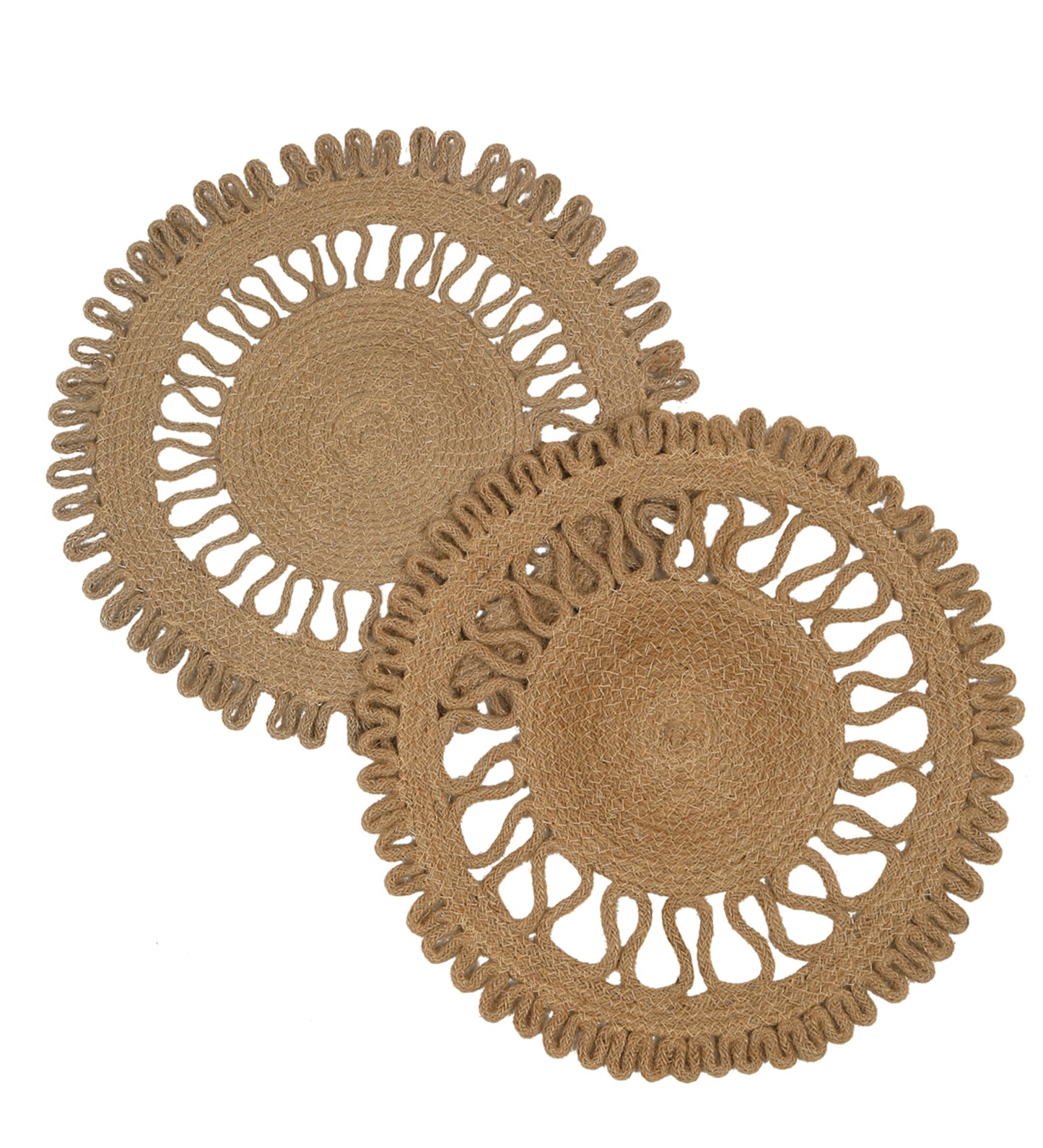 Natural Jute Hand Weaved Reversible Table Place Mat - Pack of 2 image