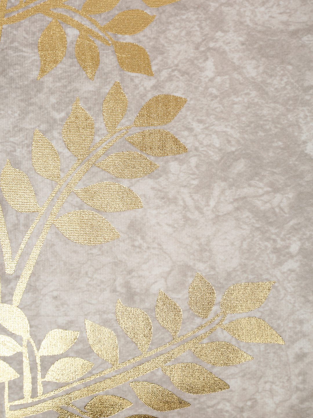 16X16 Soft Velvet , Foil Printed Cream & Gold ,Zipper image 4
