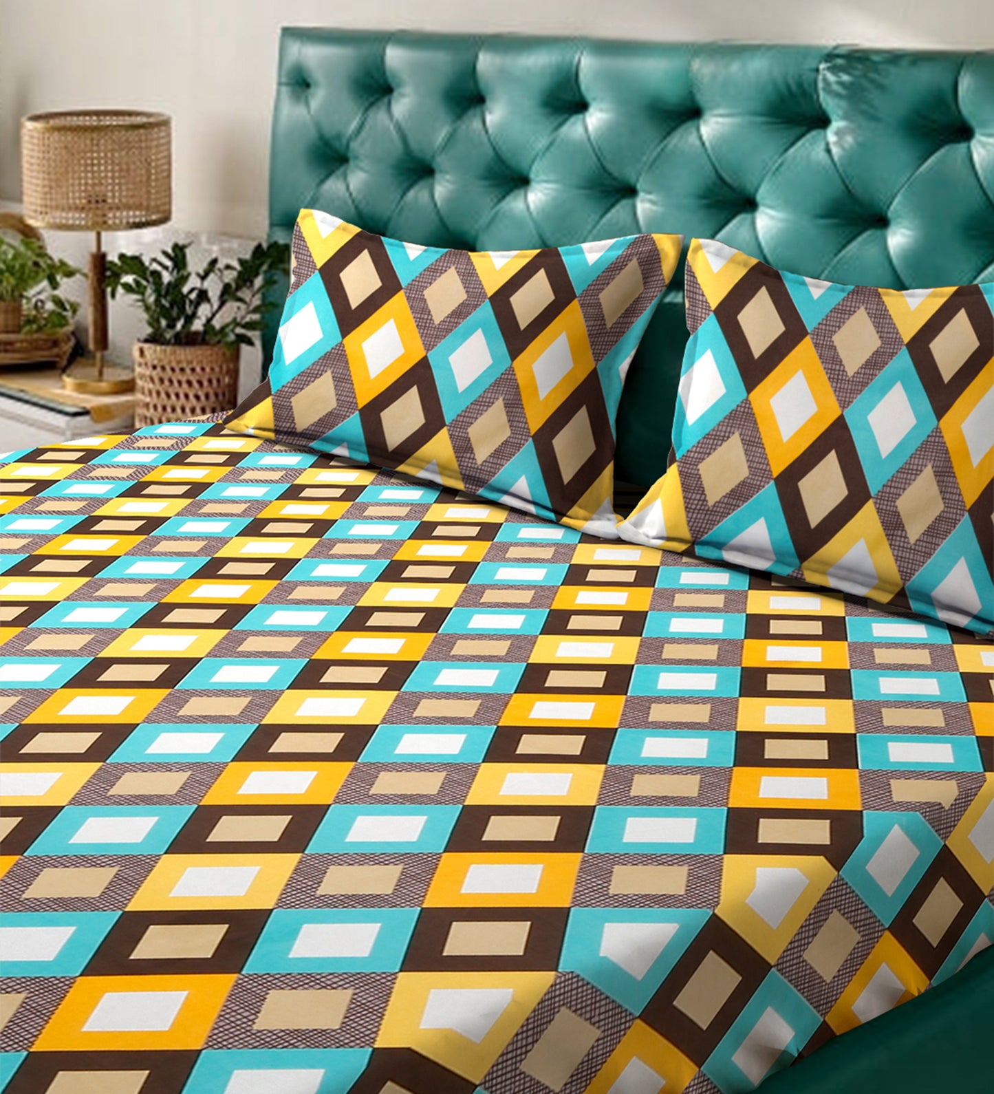 280 TC Mixed Cotton Bedsheet Set with 2 Pillow Covers image 1