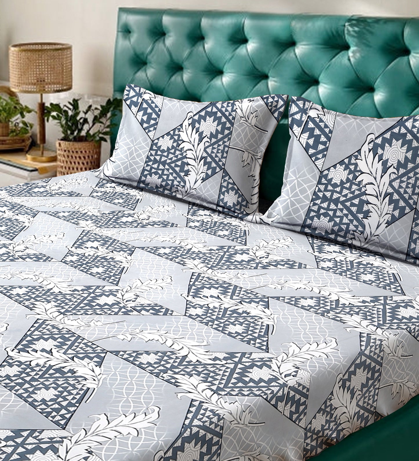 280 TC Mixed Cotton Bedsheet Set with 2 Pillow Covers image 1