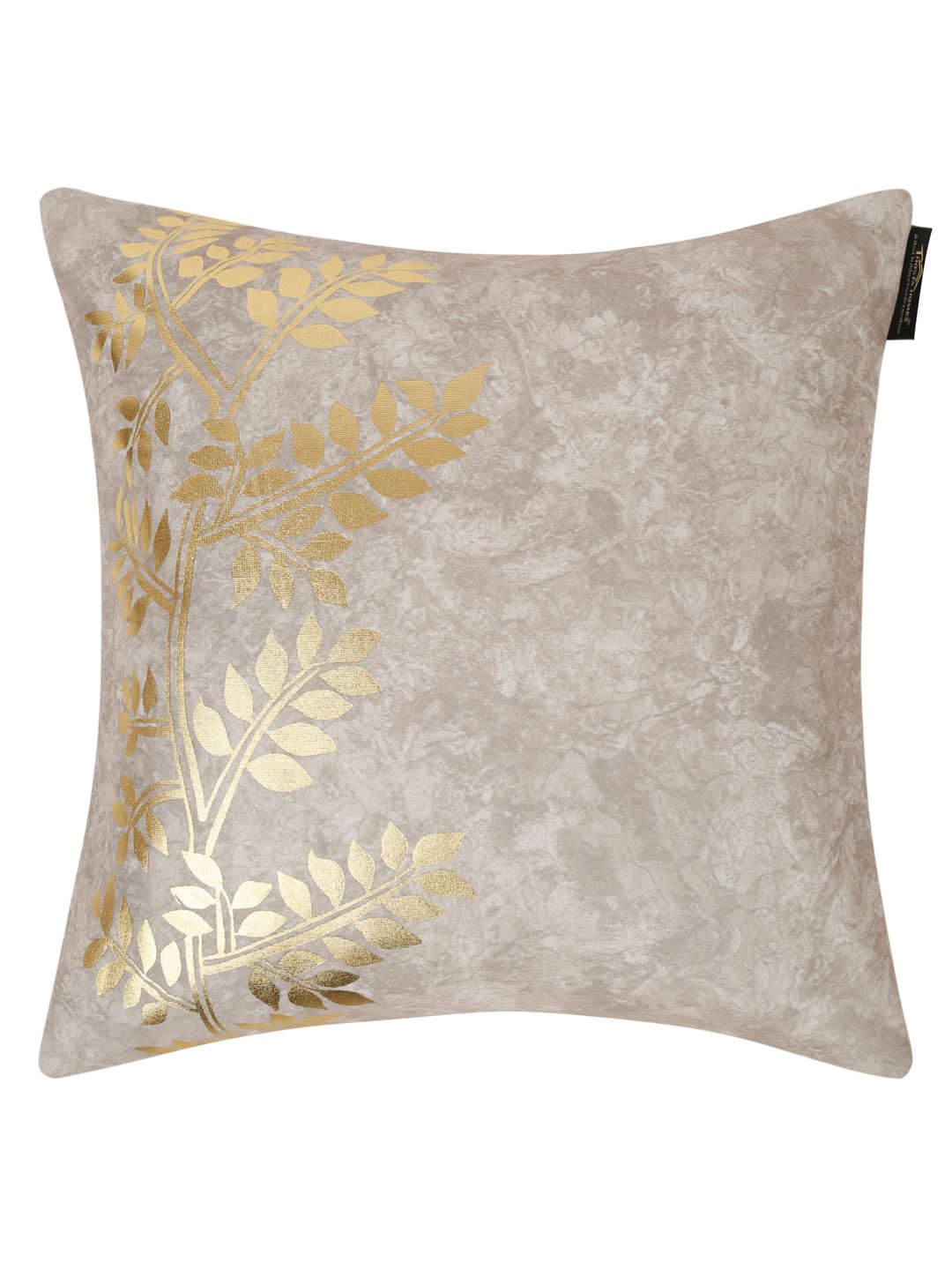 16X16 Soft Velvet , Foil Printed Cream & Gold ,Zipper image 3