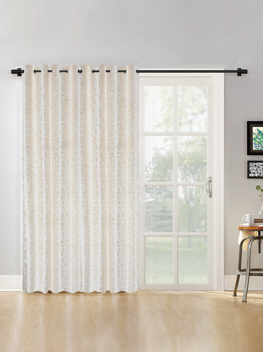 Self-Textured Geometric Pattern Polyester Curtains - Window & Door Size image 0