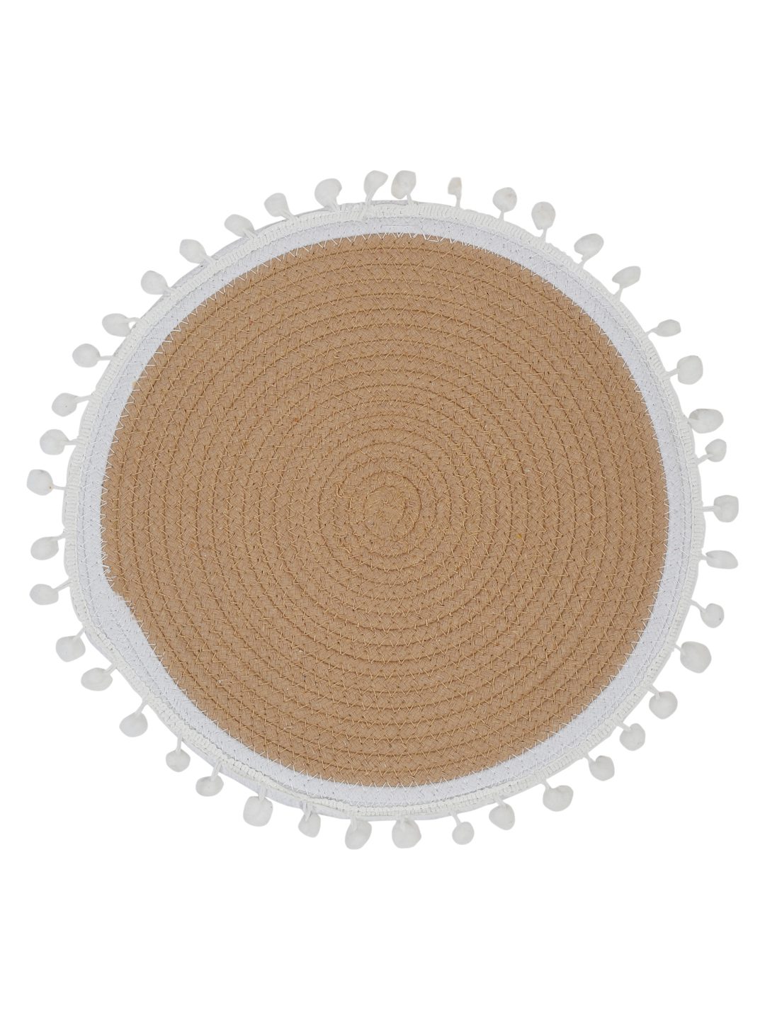 Beige & White Self Design Pure Cotton Table Placemats image 2