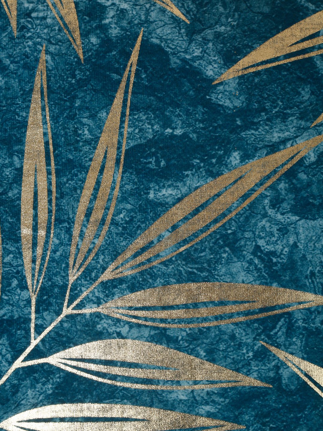 16X16 Soft Velvet , Foil Printed Blue & Gold ,Zipper image 2