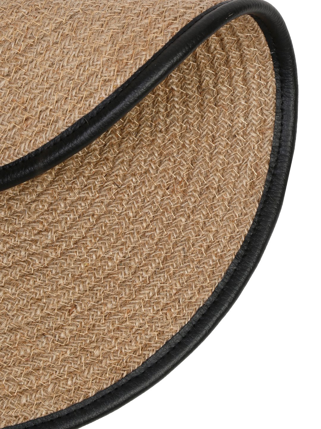 Beige & Black Leather Bounderied Jute Reversible Table Place Mat image 3