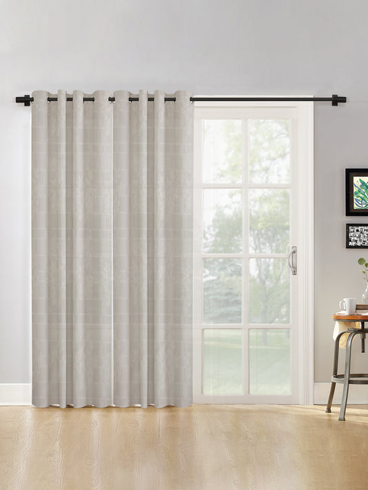Checkered Floral Design XL Door Curtain Pack of 2 image 0