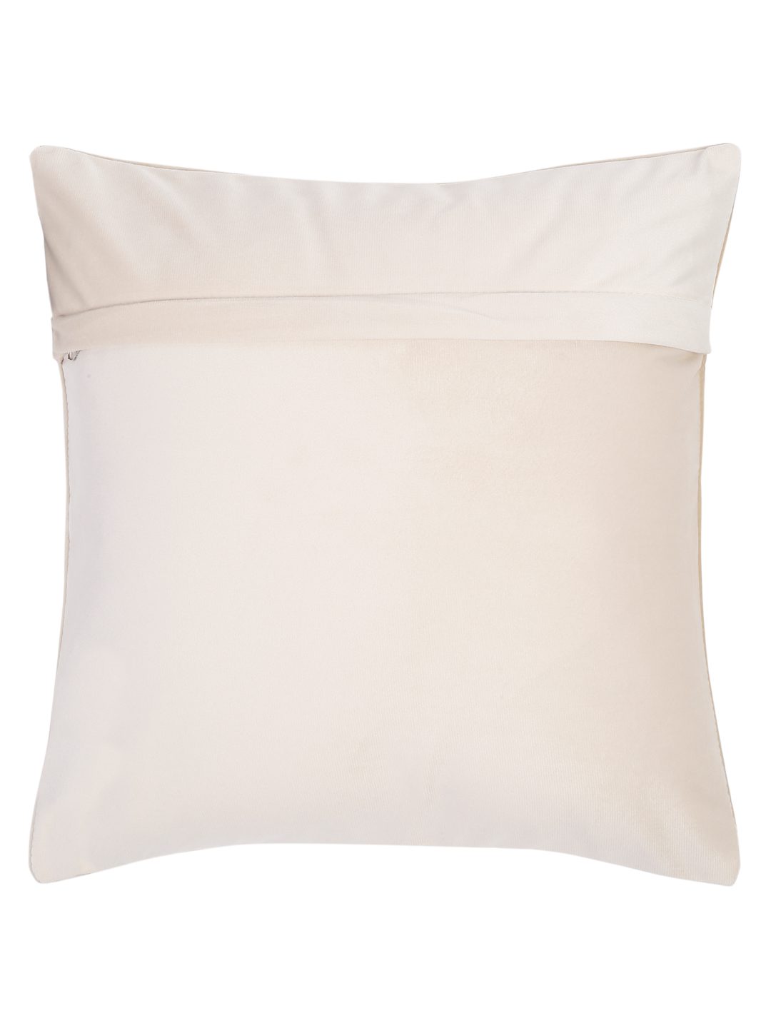 16X16 Soft Velvet , Foil Printed Cream ,Zipper image 3