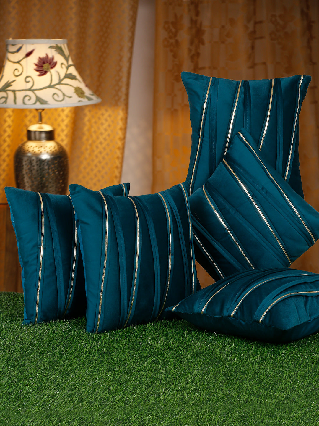 SOFT VELVET LINED PATTERN CUSHION COVERS image 0