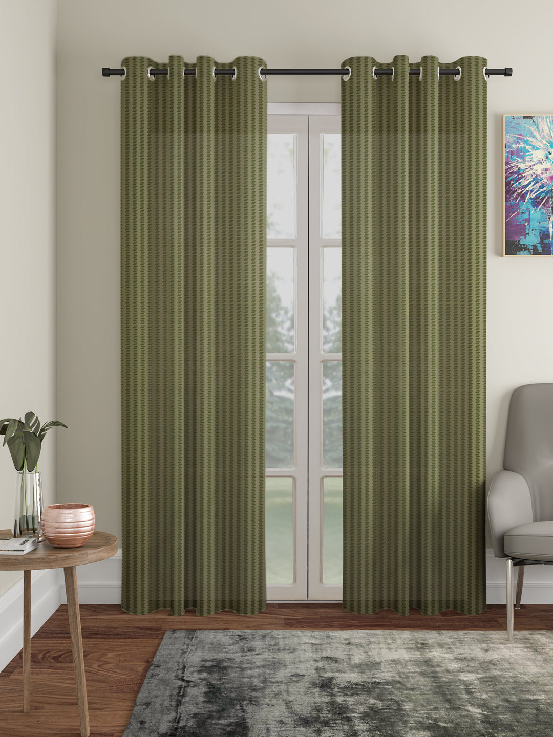 Geometric Design Door Curtain Pack of 2 image 0