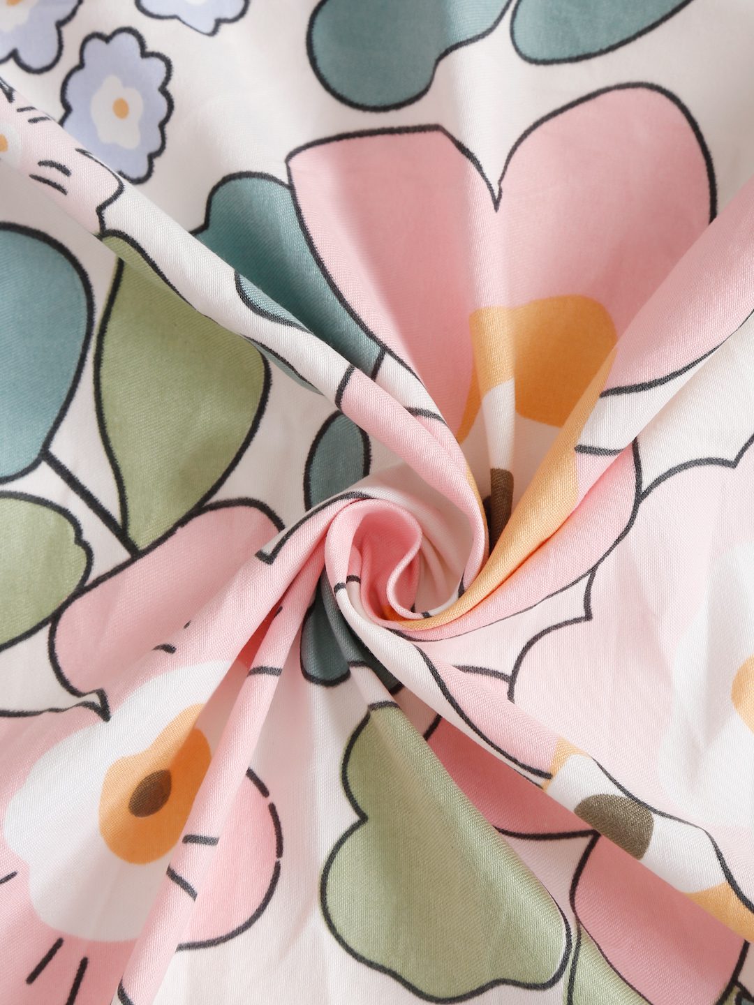 280 TC FLORAL DESIGN MULTICOLOR SINGLE SIZE BED SHEET WITH 1 PILLOW COVER BY HOSTA HOMES image 4