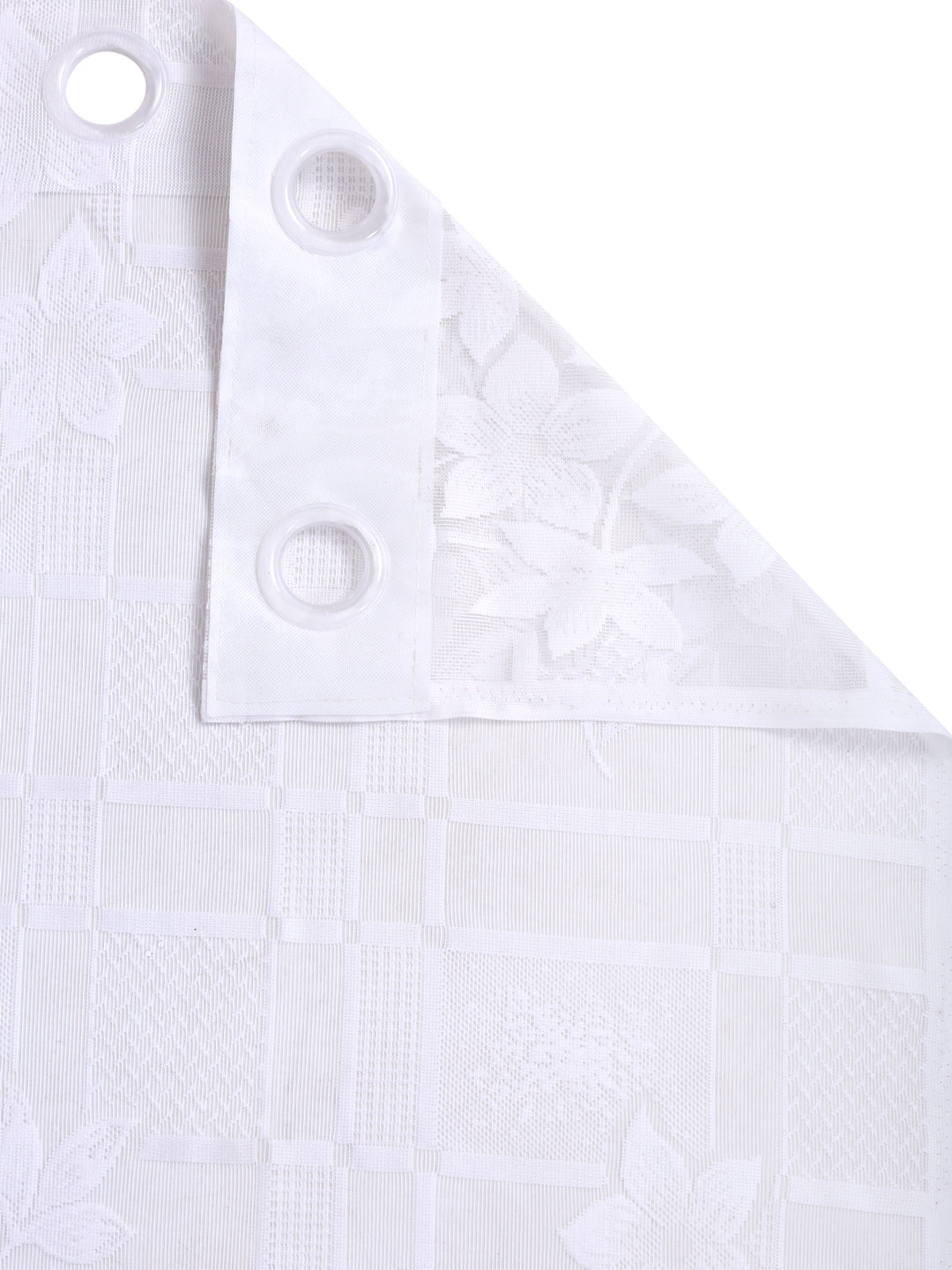 Checkered Floral Design Window Curtain Pack of 4 image 2