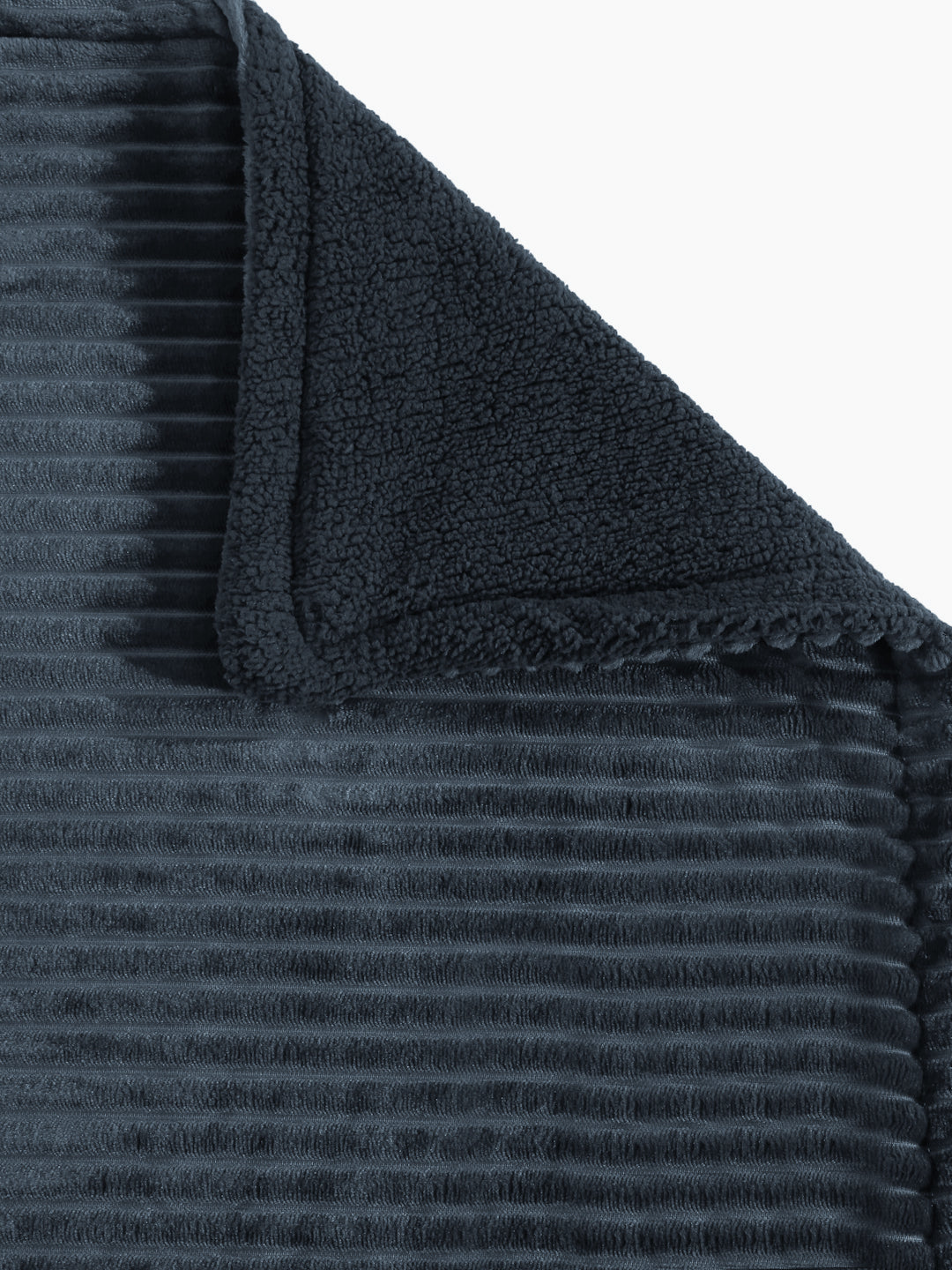 Grey Luxury Ultra Soft Embossed Sherpa Double Bed Blanket