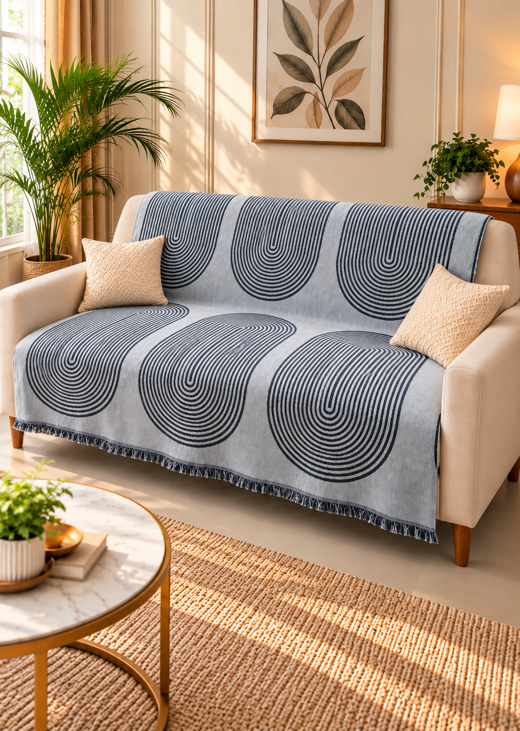 Butter Chenille Reversible Jacquard Sofa Throw