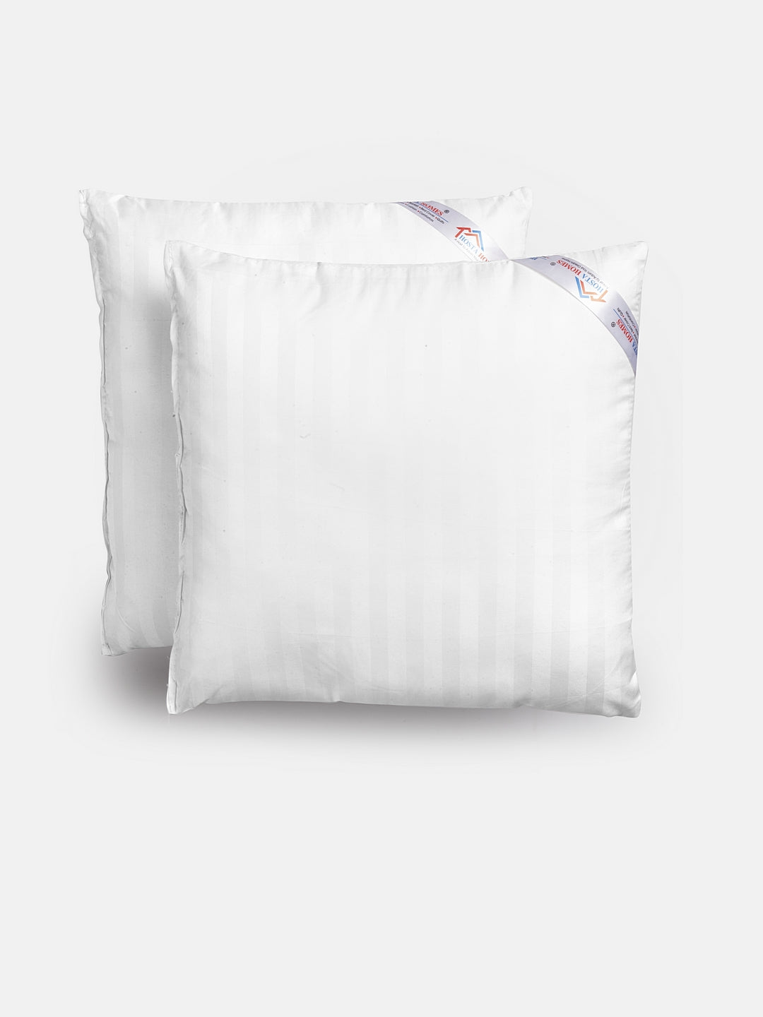 Set Of 5 White Striped Cushions