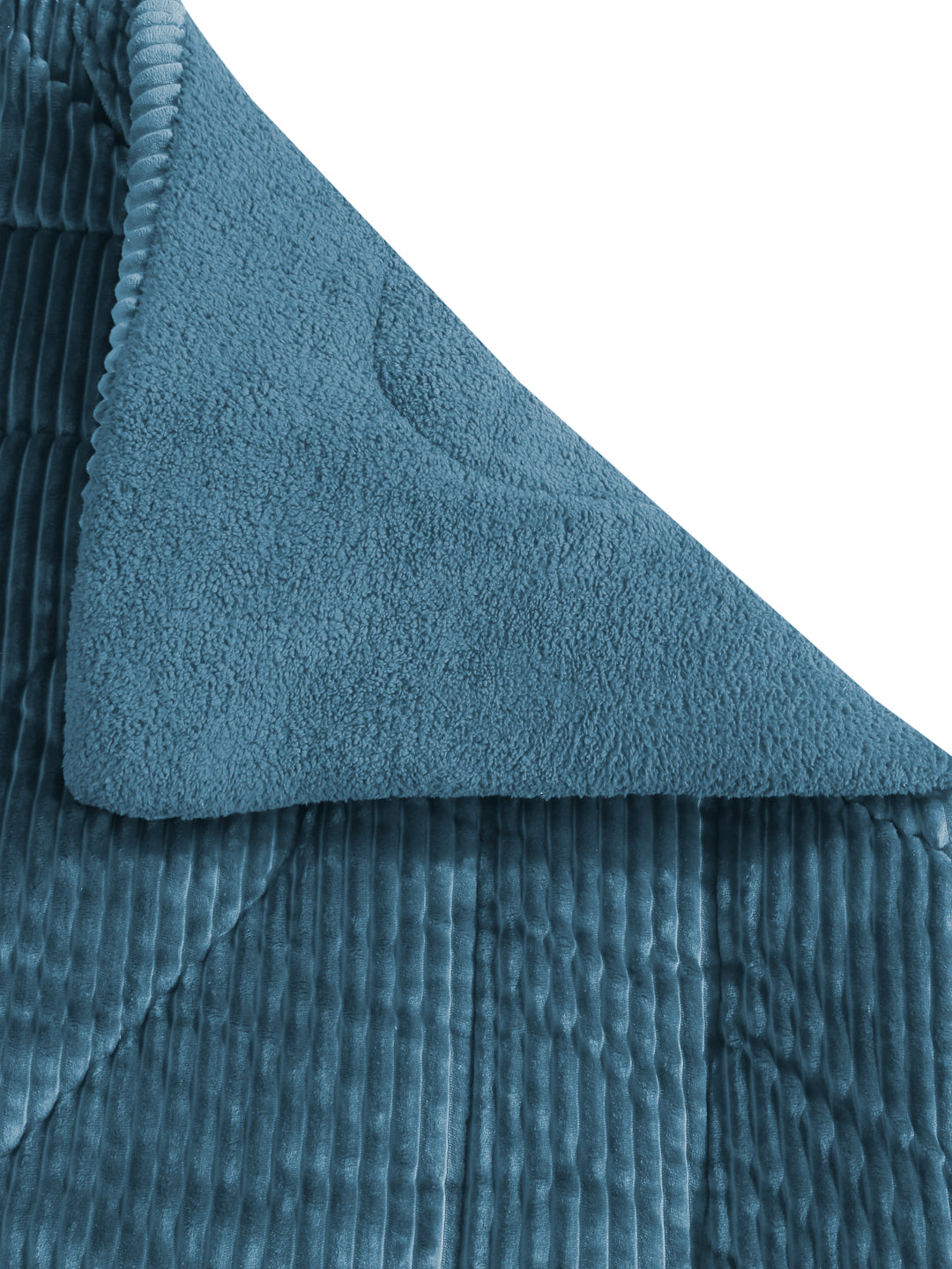 Aqua Blue Luxury Microfibre Filled Ultra Soft Embossed Sherpa Double Bed Quilt
