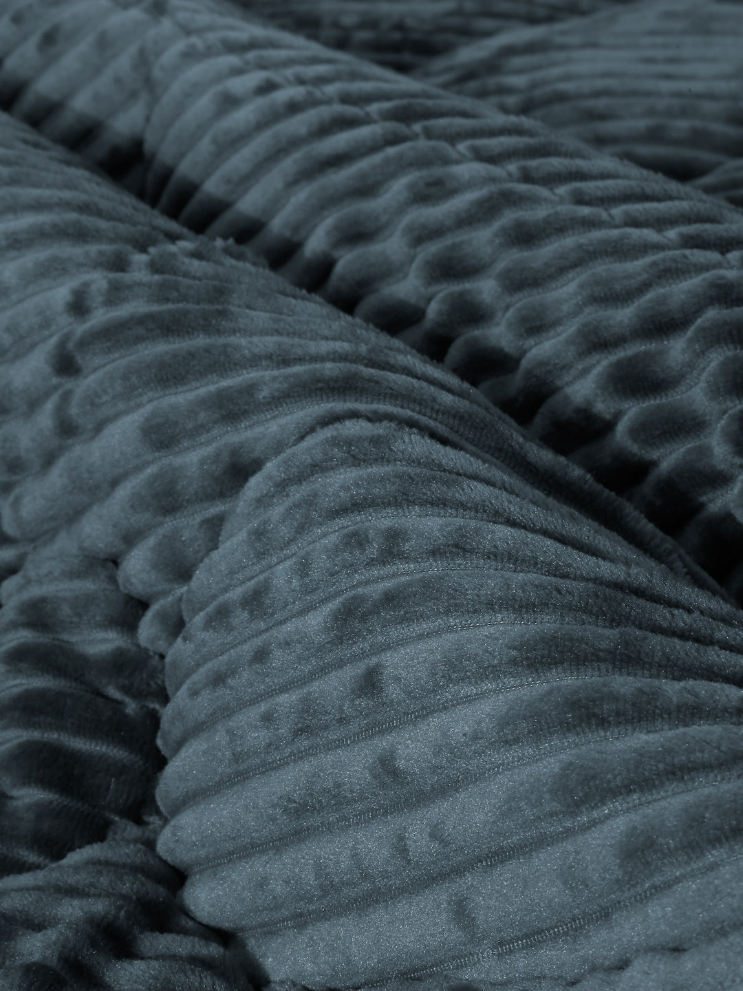 Grey Luxury Microfibre Filled Ultra Soft Embossed Sherpa Double Bed Quilt