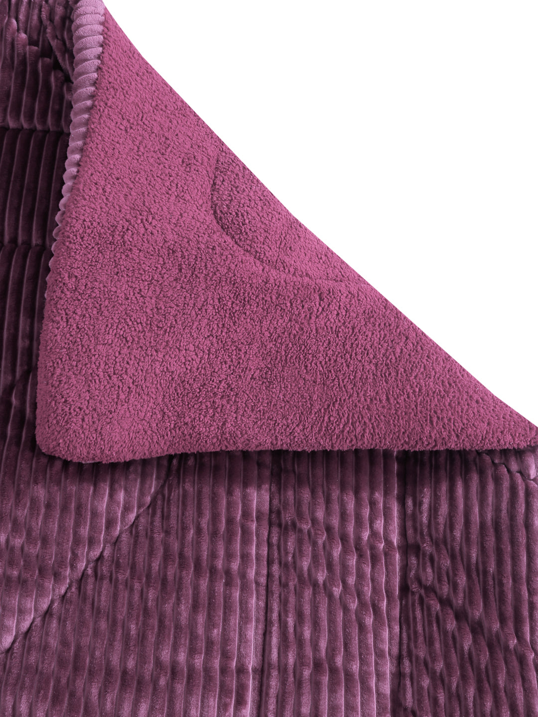 Lavender Luxury Microfibre Filled Ultra Soft Embossed Sherpa Double Bed Quilt