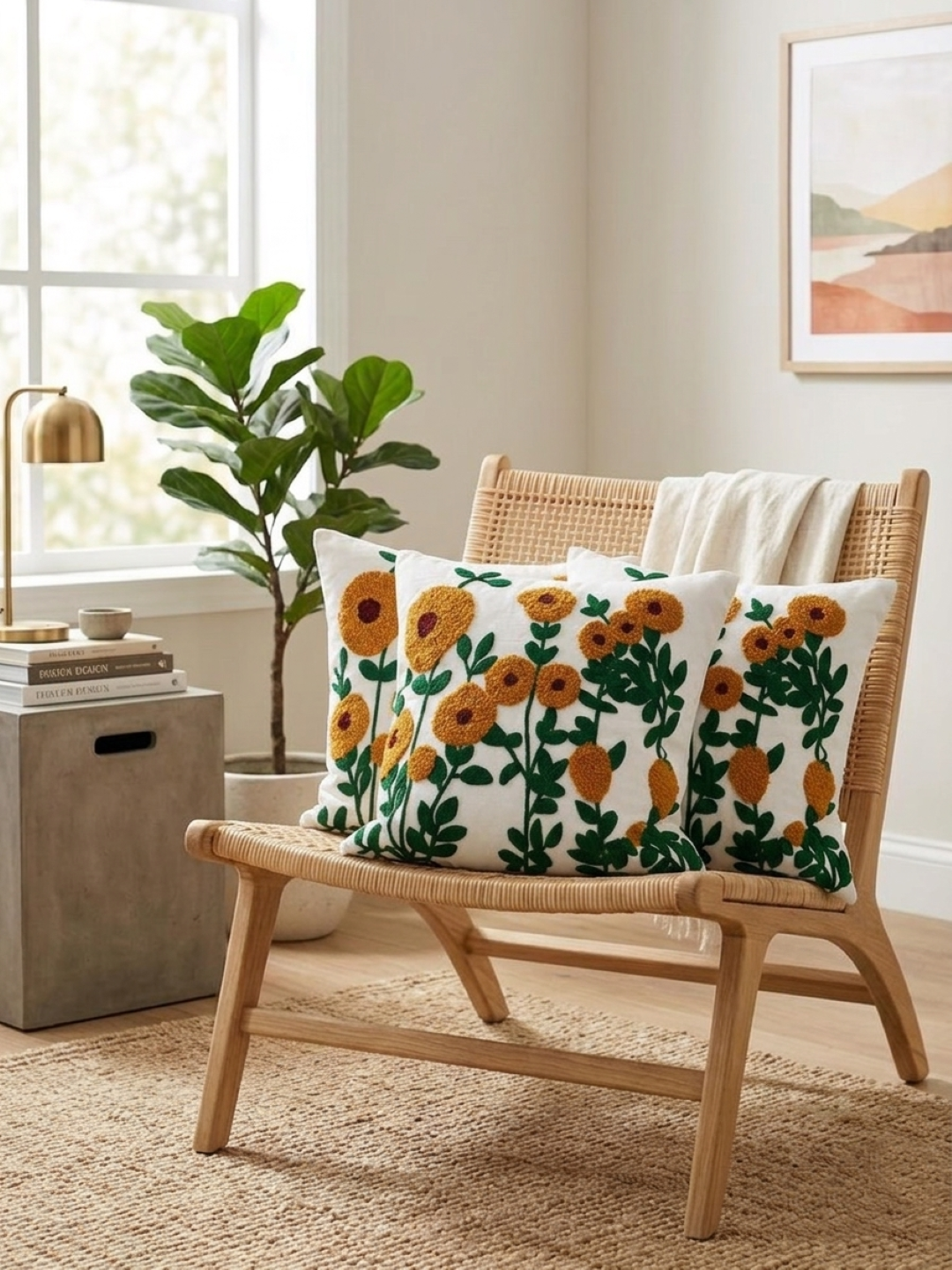 PURE COTTON HAND TUFTED TRADITIONAL CUSHION COVERS ( 16 X 16 INCH )