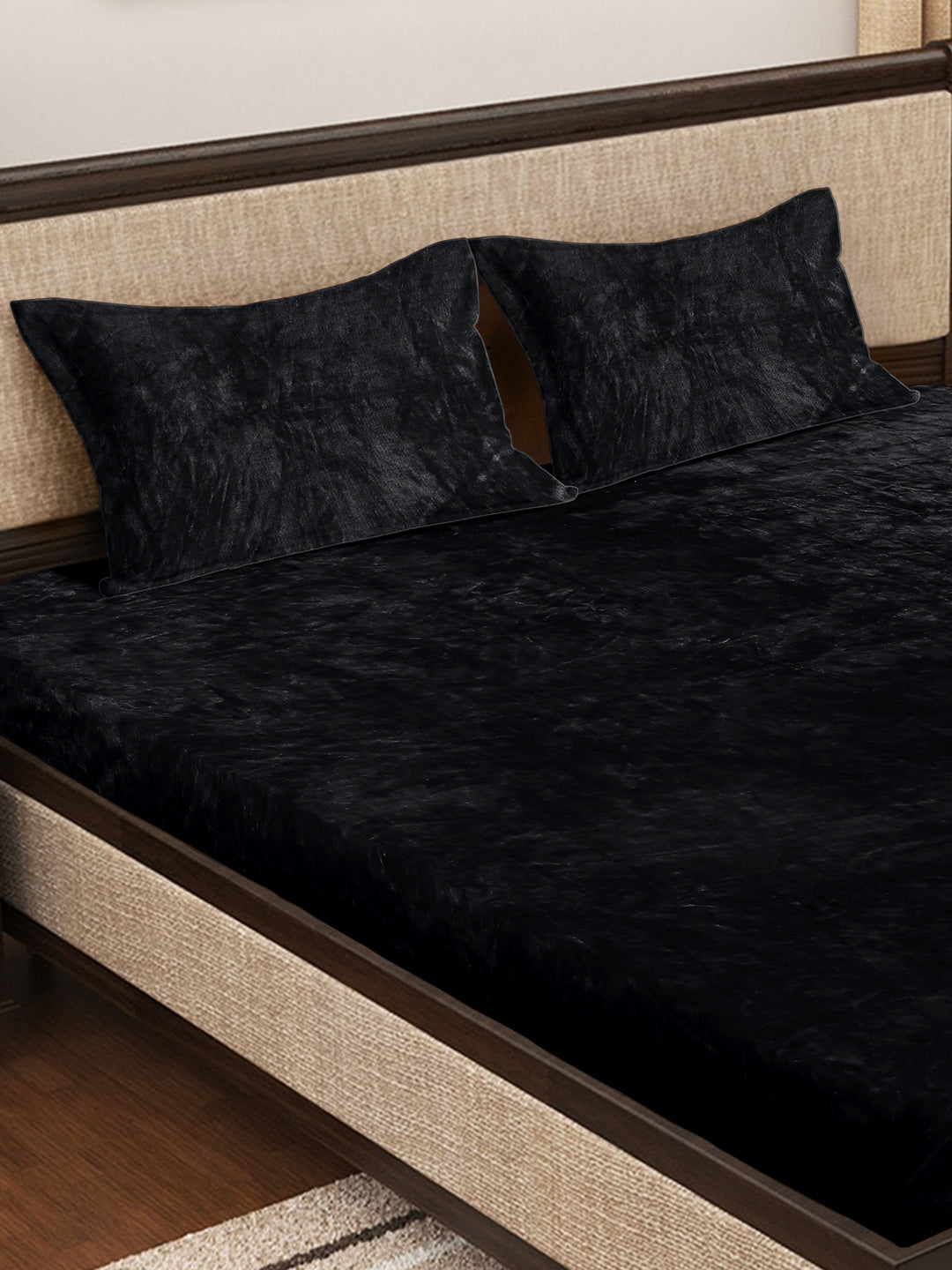 Black Luxury Ultra Soft Warm Flannel 300 TC Bed Sheet