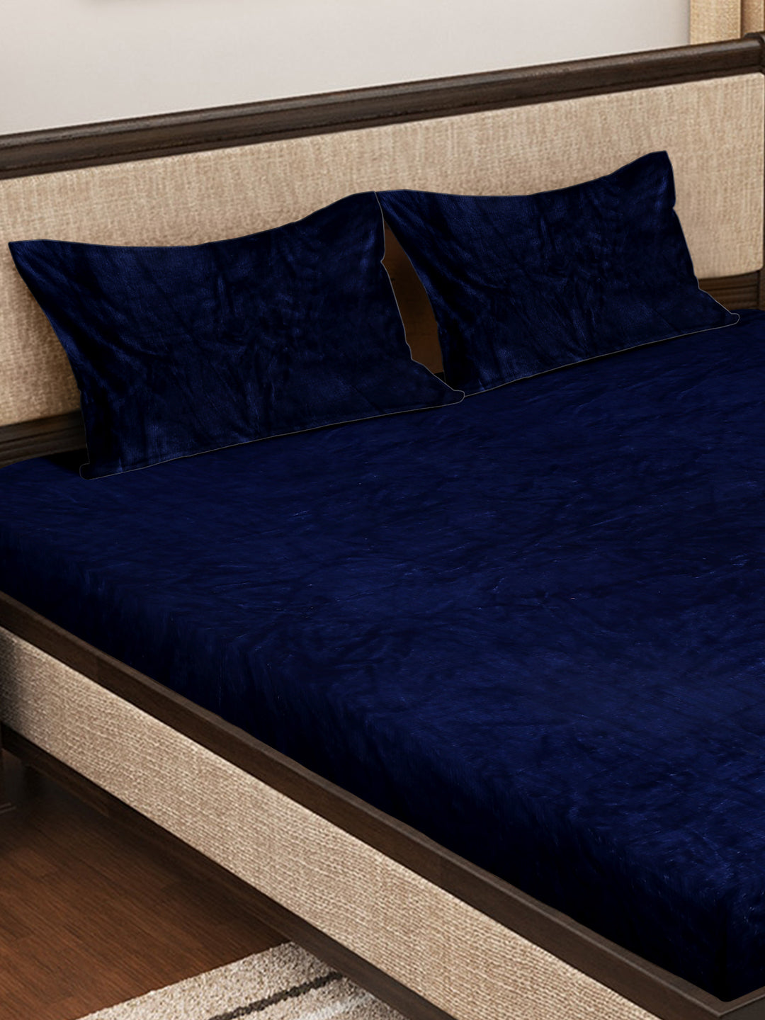 Blue Luxury Ultra Soft Warm Flannel 300 TC Bed Sheet