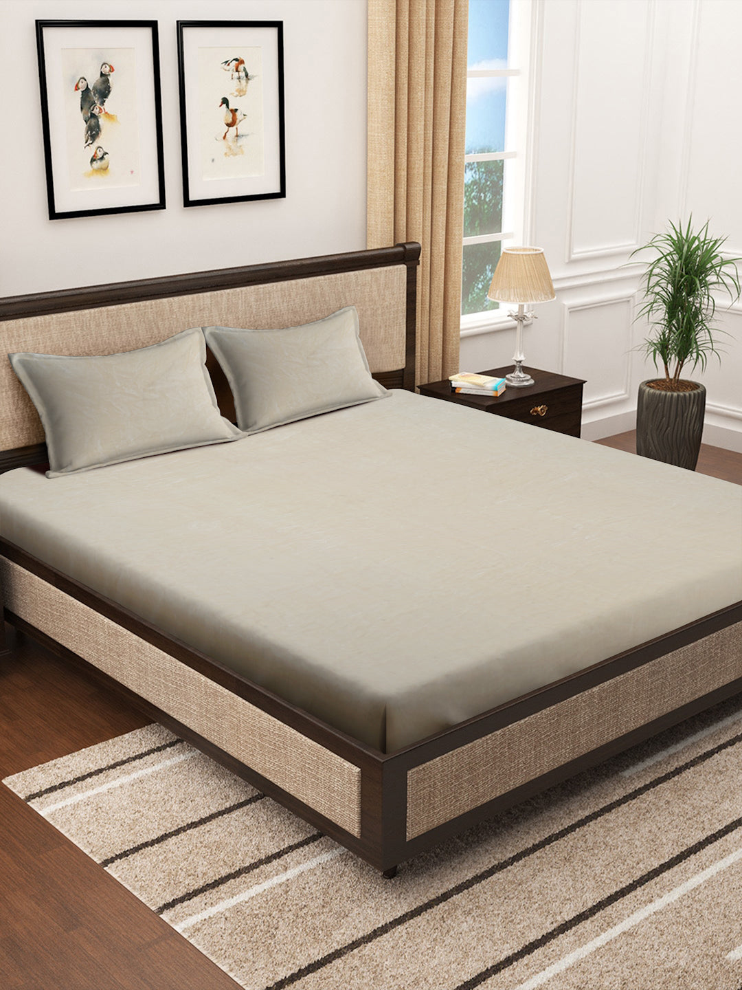 Cream Luxury Ultra Soft Warm Flannel 300 TC Bed Sheet