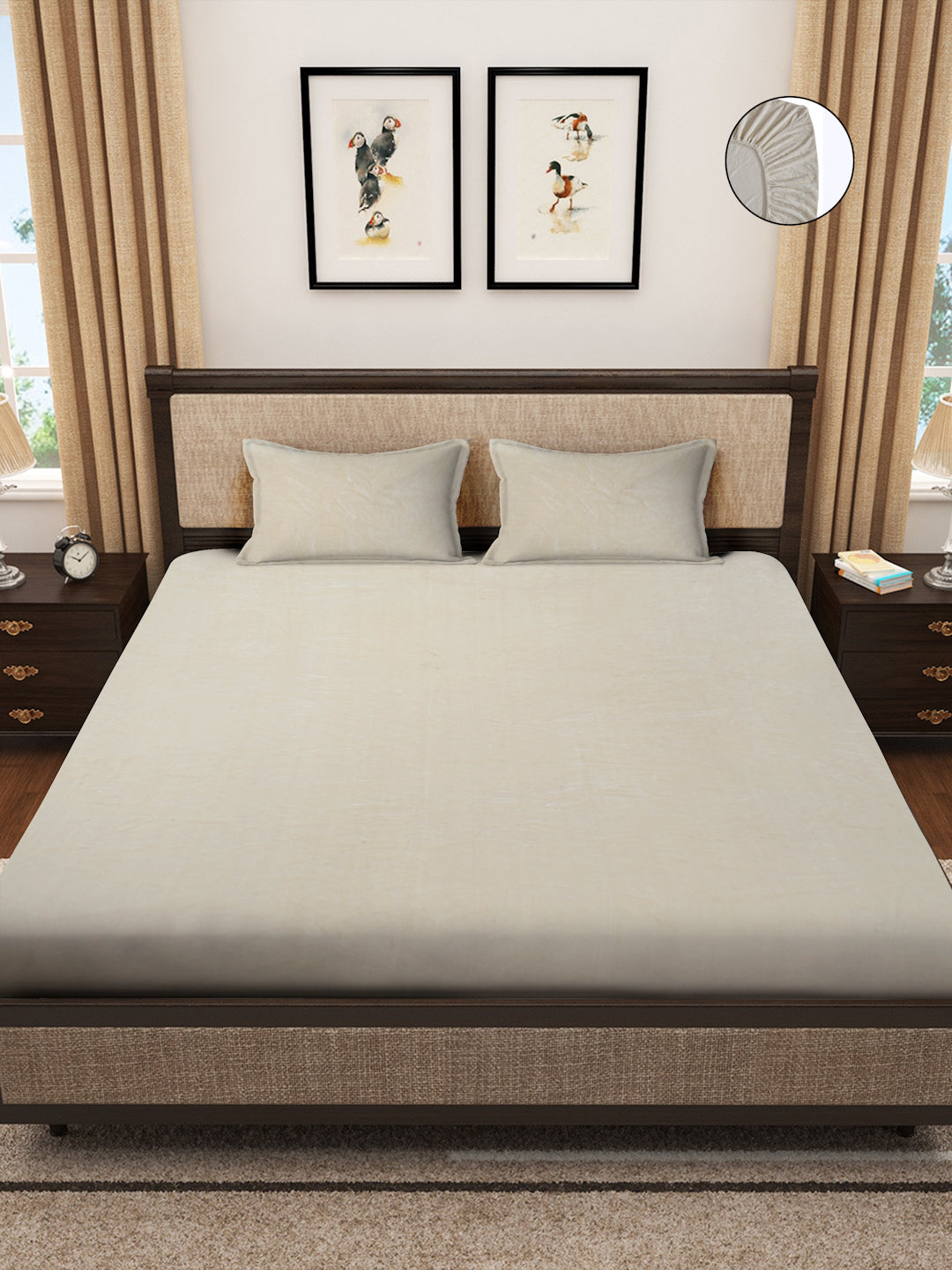 Cream Luxury Ultra Soft Warm Flannel 300 TC Bed Sheet