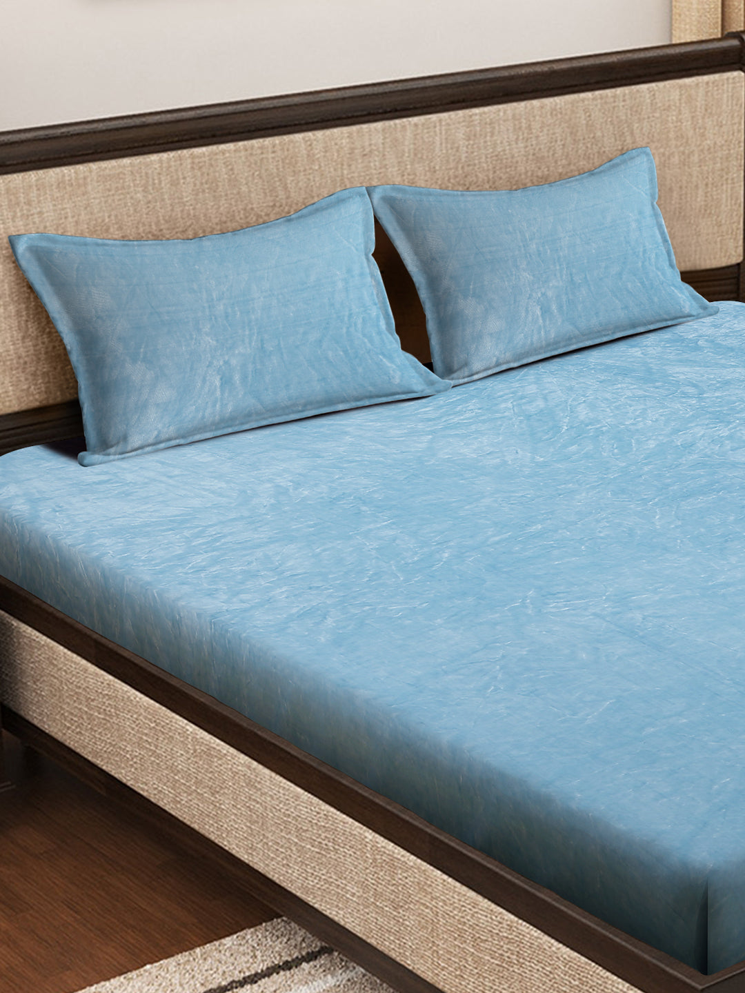 Aqua Blue Luxury Ultra Soft Warm Flannel 300 TC Bed Sheet