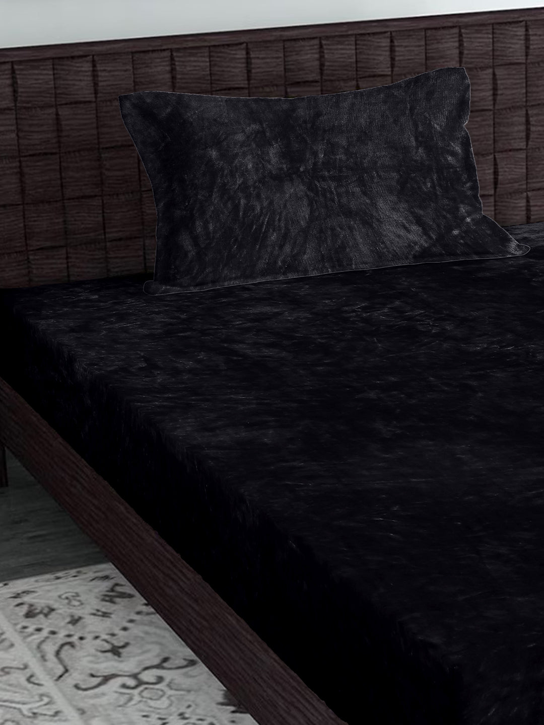 Black Luxury Ultra Soft Warm Flannel 300 TC Bed Sheet