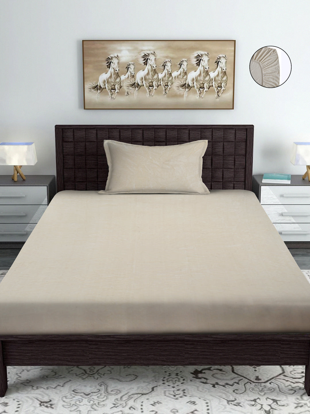 Cream Luxury Ultra Soft Warm Flannel 300 TC Bed Sheet
